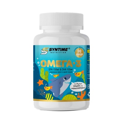 Антиоксидант Syntime Nutrition Omega 3 Kids 90 капсул