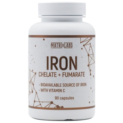 Витамины Matrix Labs IRON CHELARE + FUMARATE 90 капсул